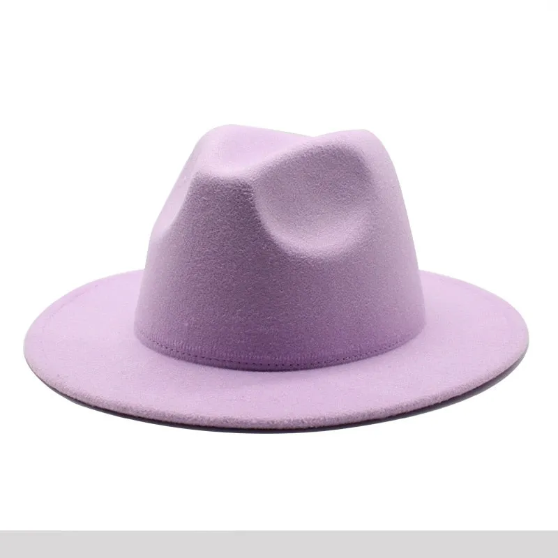 Men stylish fedora hats soft touch jazz top belt Panama shallow