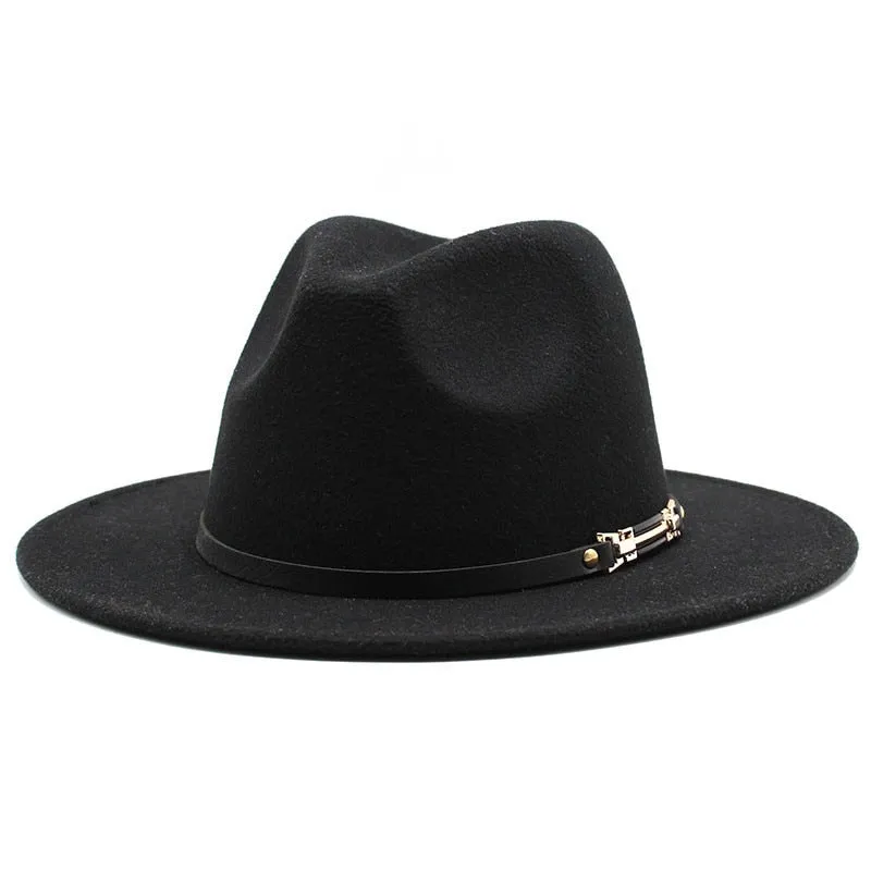 Men stylish fedora hats soft touch jazz top belt Panama shallow