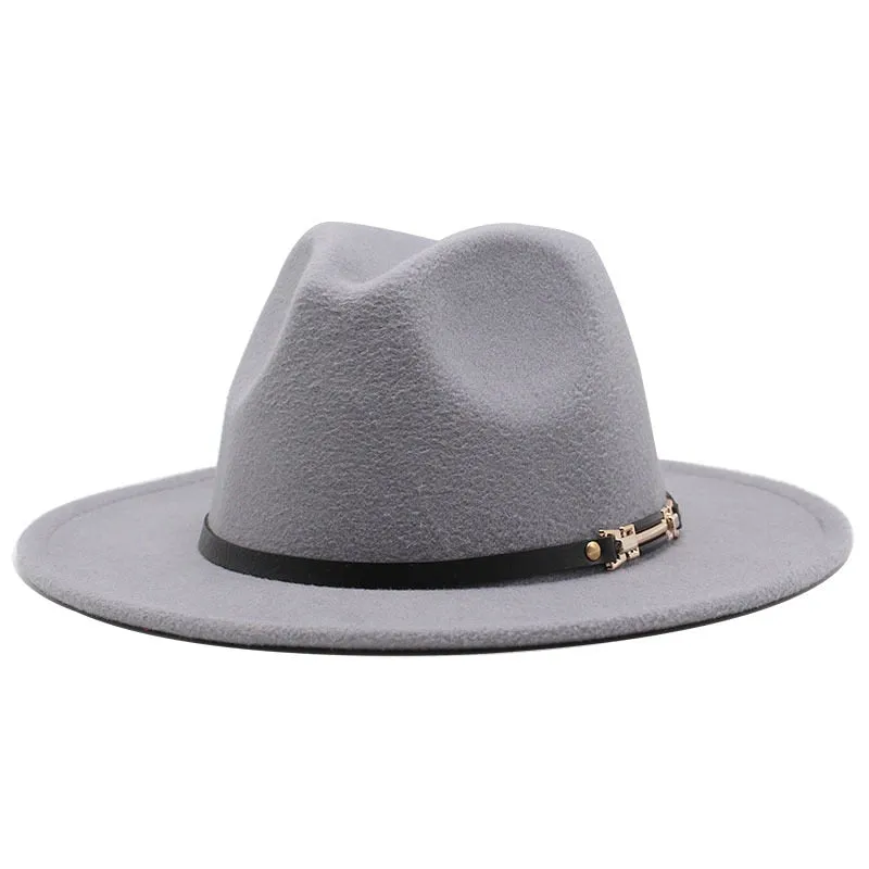 Men stylish fedora hats soft touch jazz top belt Panama shallow