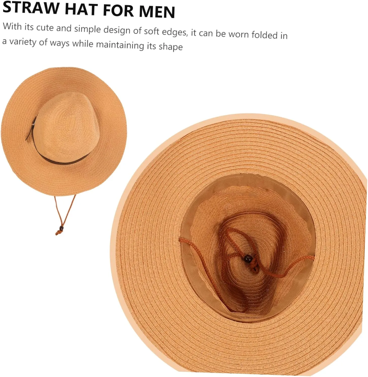 Men Wide Brim Hat Hats UK Straw Summer Hat Outdoor Beach Hat para Boater Sun Hat Cloche Sunproof Caps