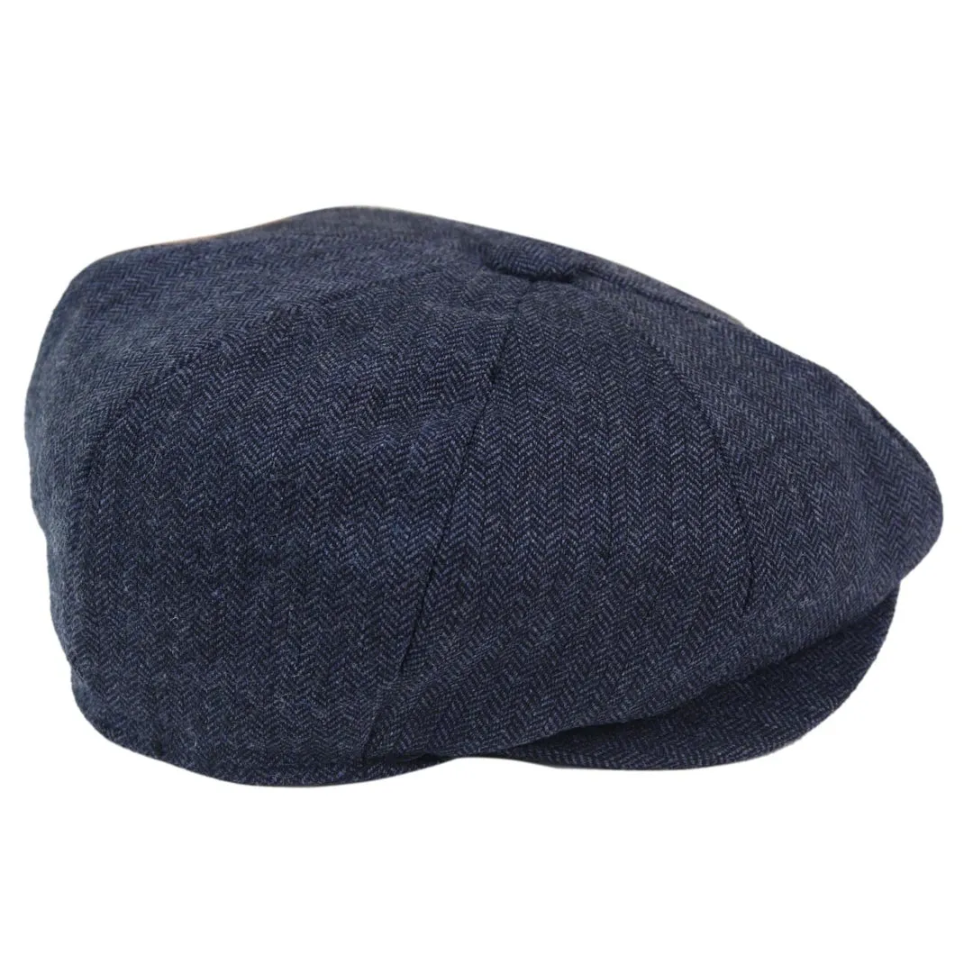 Men's 8 Panel Hat Wool Baker Newsboy Flat Cap Grandad 1920s Peaky