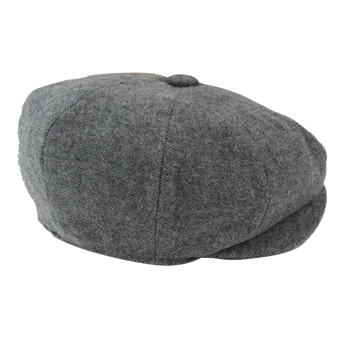 Men's 8 Panel Hat Wool Baker Newsboy Flat Cap Grandad 1920s Peaky