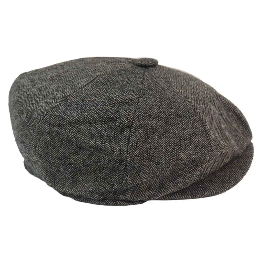 Men's 8 Panel Hat Wool Baker Newsboy Flat Cap Grandad 1920s Peaky