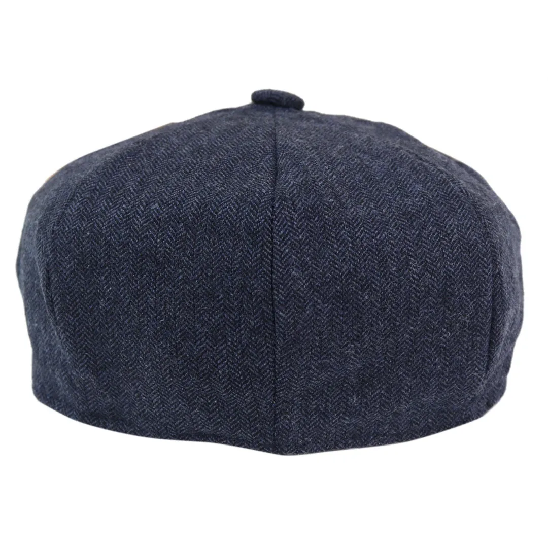 Men's 8 Panel Hat Wool Baker Newsboy Flat Cap Grandad 1920s Peaky