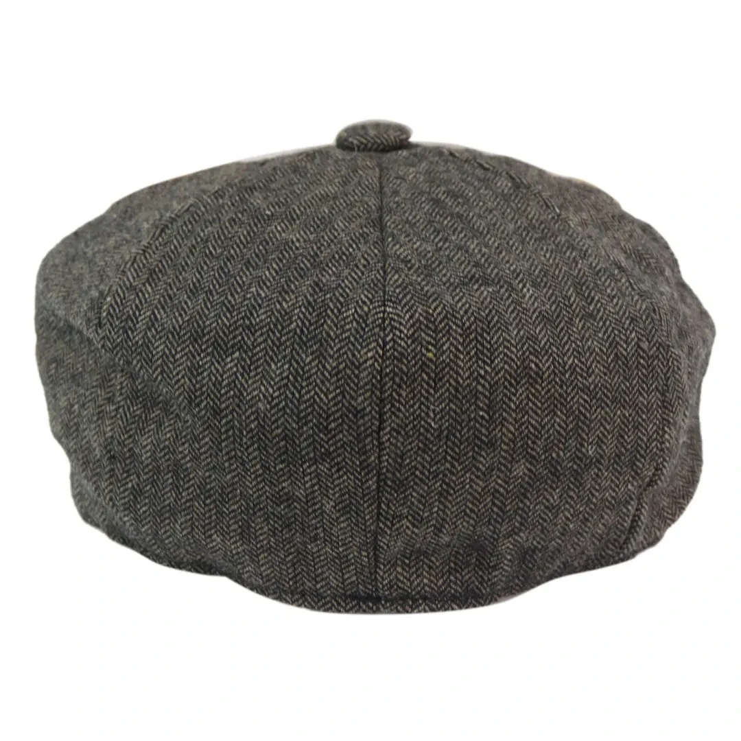 Men's 8 Panel Hat Wool Baker Newsboy Flat Cap Grandad 1920s Peaky