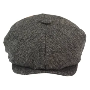 Men's 8 Panel Hat Wool Baker Newsboy Flat Cap Grandad 1920s Peaky