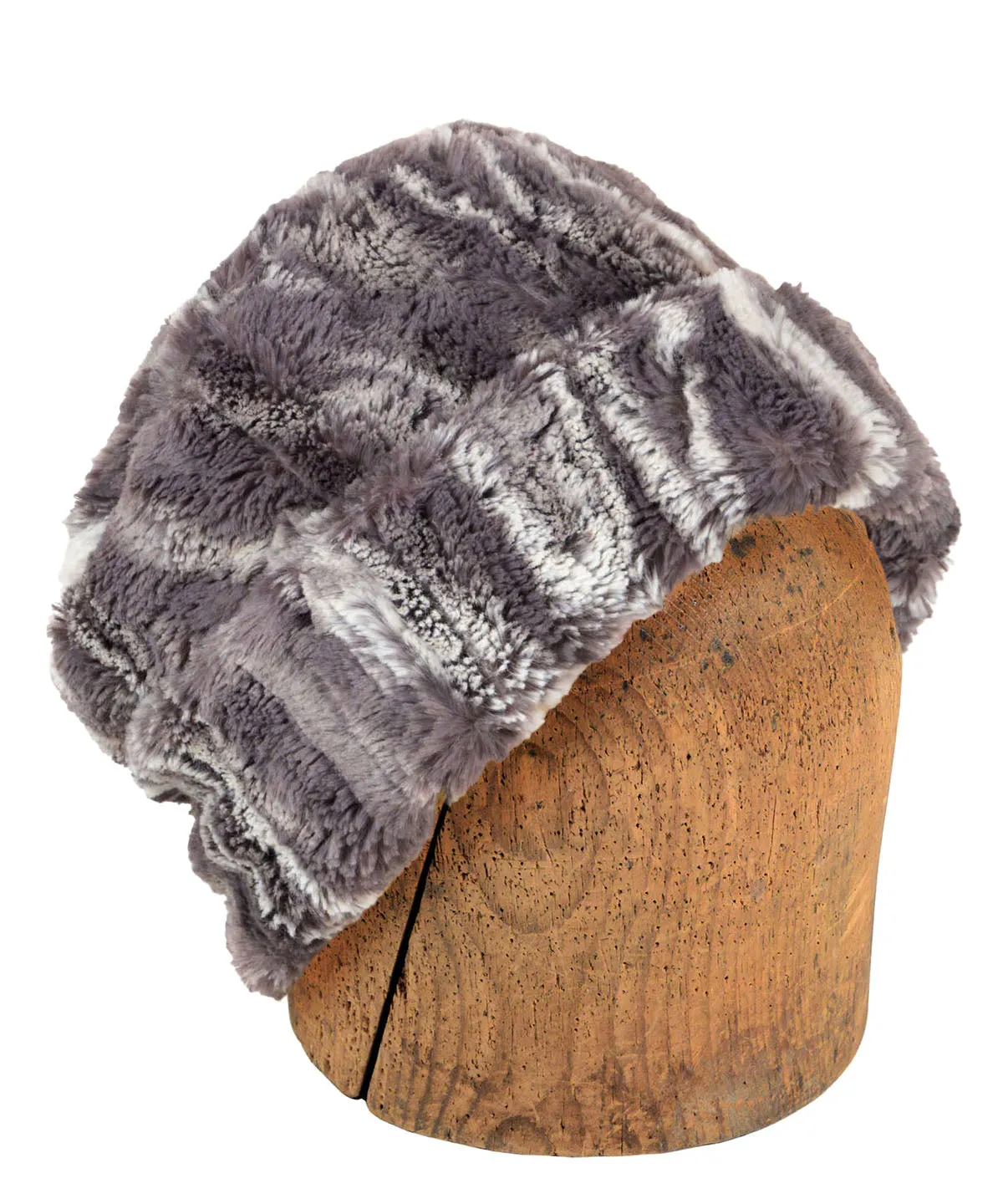 Men's Cuffed Pillbox, Reversible (Solid or Two-Tone) - Marble Dune Luxury Faux Furs