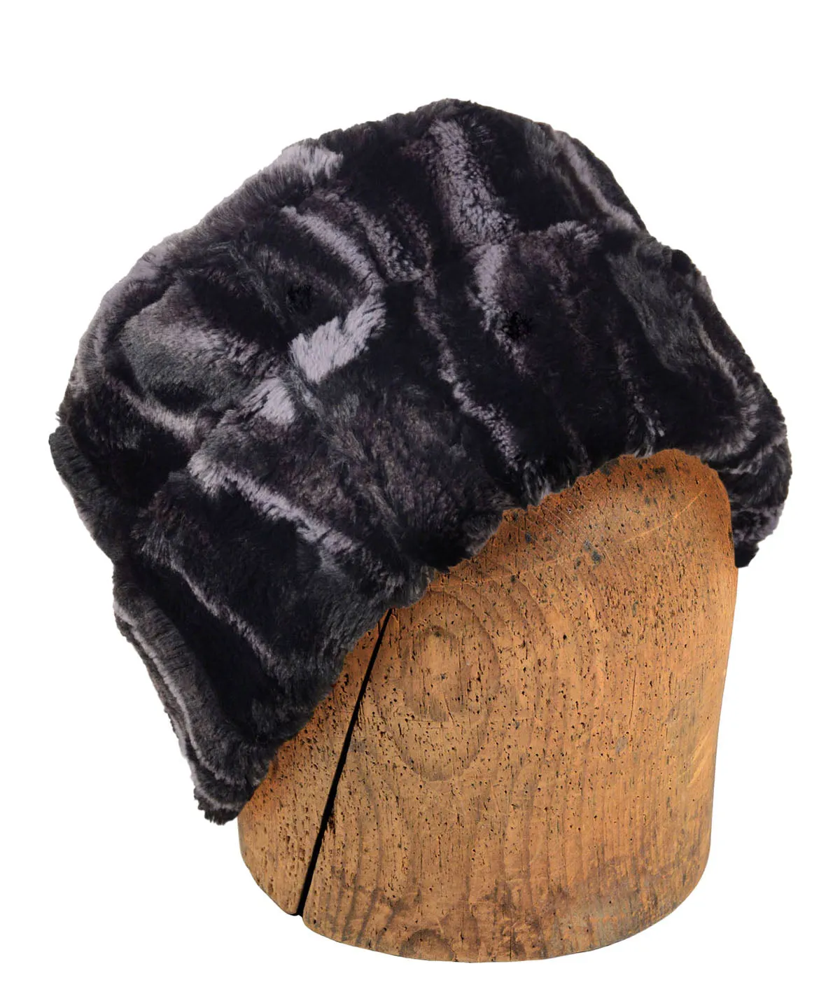 Men's Cuffed Pillbox, Reversible (Solid or Two-Tone) - Marble Dune Luxury Faux Furs