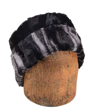 Men's Cuffed Pillbox, Reversible (Solid or Two-Tone) - Marble Dune Luxury Faux Furs