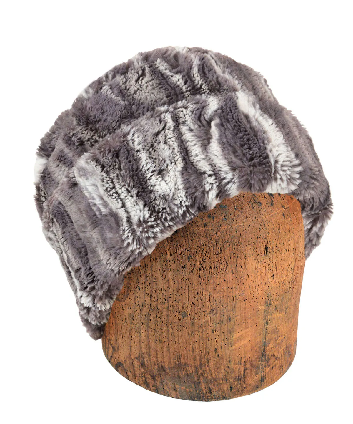 Men's Cuffed Pillbox, Reversible (Solid or Two-Tone) - Marble Dune Luxury Faux Furs
