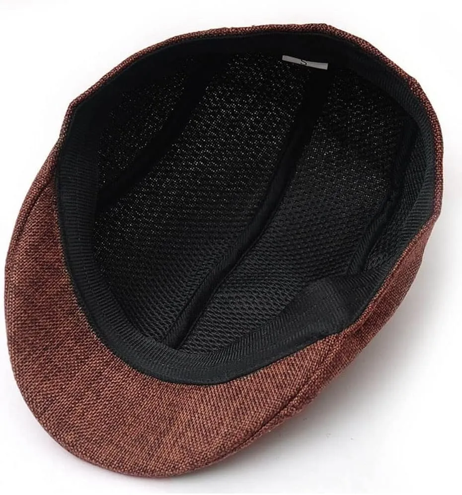 Men's Driver Beret Cap Adjustable Flat Newsboy Cap Classic Vintage Soft Irish Cabbie Hat Driving Hat Cap for Men