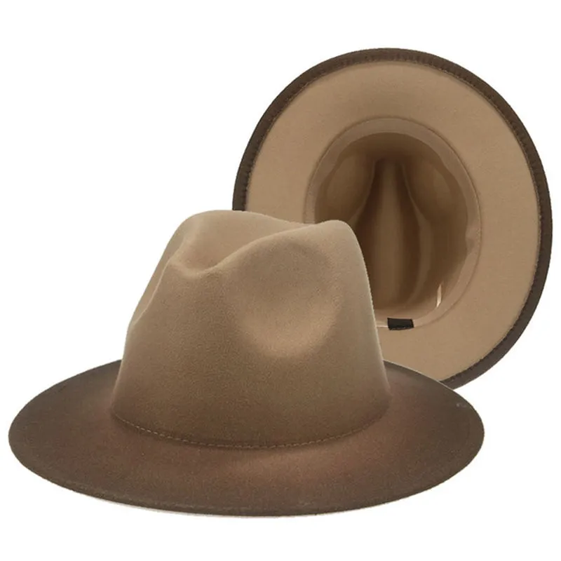 Men's Gradient Felt Fedoras | Popular Male Apparel and Accessories