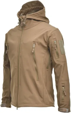 Men's Waterproof Rain Jacket 2024 Fall Winter Fleece Hooded Raincoat Outdoor Hiking Windbreake Jacket With Pockets