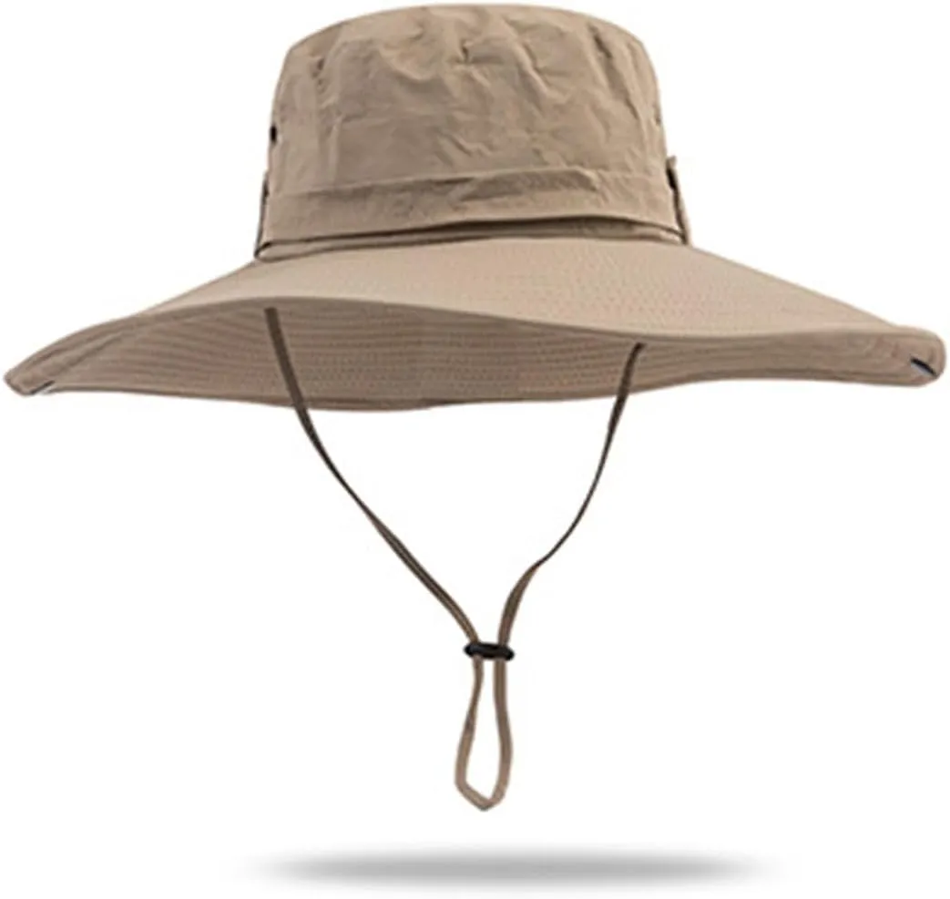 Men's Western Hat Summer Safari Hat Sun Protection Wide Brim Winter Metal Fishing Camping Classic Travel Cap
