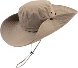 Men's Western Hat Summer Safari Hat Sun Protection Wide Brim Winter Metal Fishing Camping Classic Travel Cap