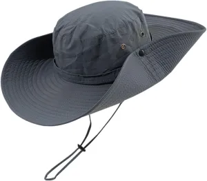 Men's Western Hat Summer Safari Hat Sun Protection Wide Brim Winter Metal Fishing Camping Classic Travel Cap