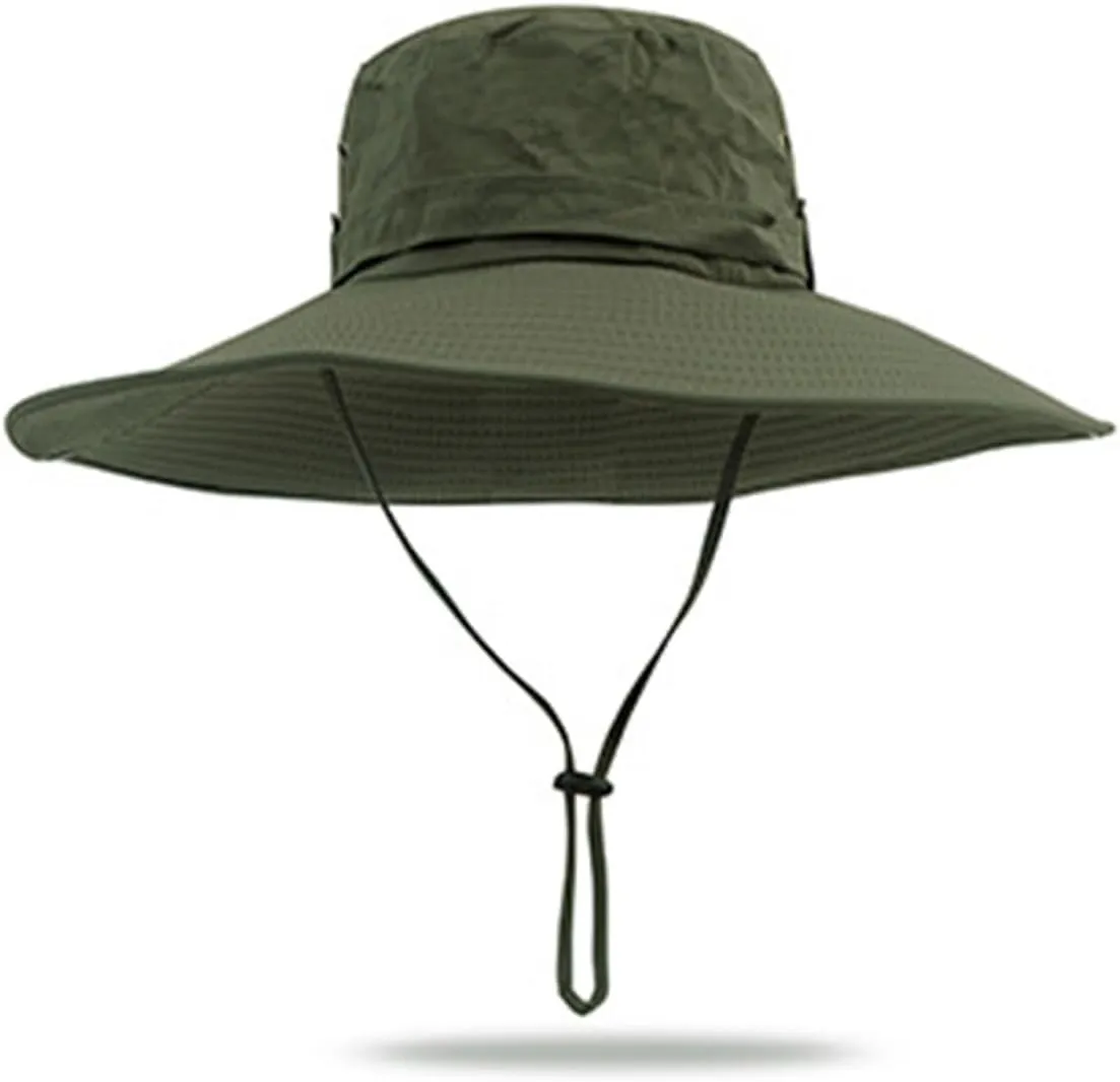 Men's Western Hat Summer Safari Hat Sun Protection Wide Brim Winter Metal Fishing Camping Classic Travel Cap
