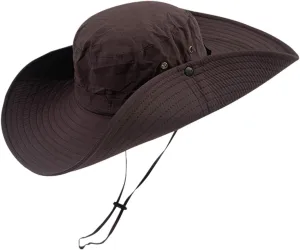 Men's Western Hat Summer Safari Hat Sun Protection Wide Brim Winter Metal Fishing Camping Classic Travel Cap