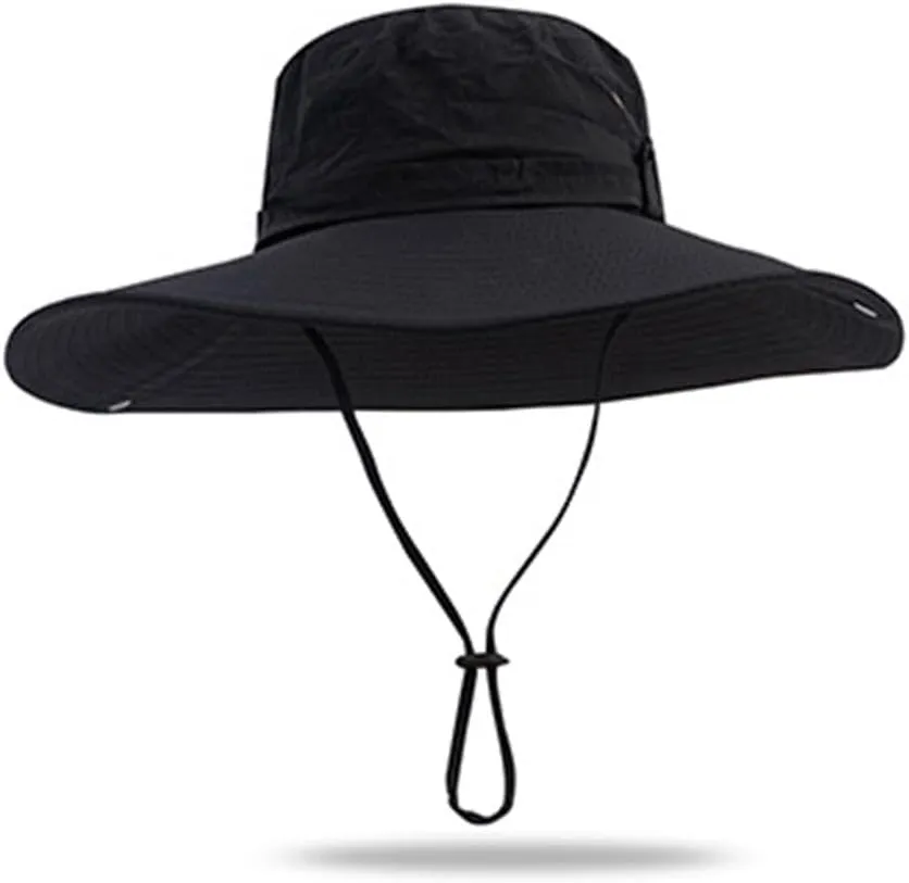 Men's Western Hat Summer Safari Hat Sun Protection Wide Brim Winter Metal Fishing Camping Classic Travel Cap
