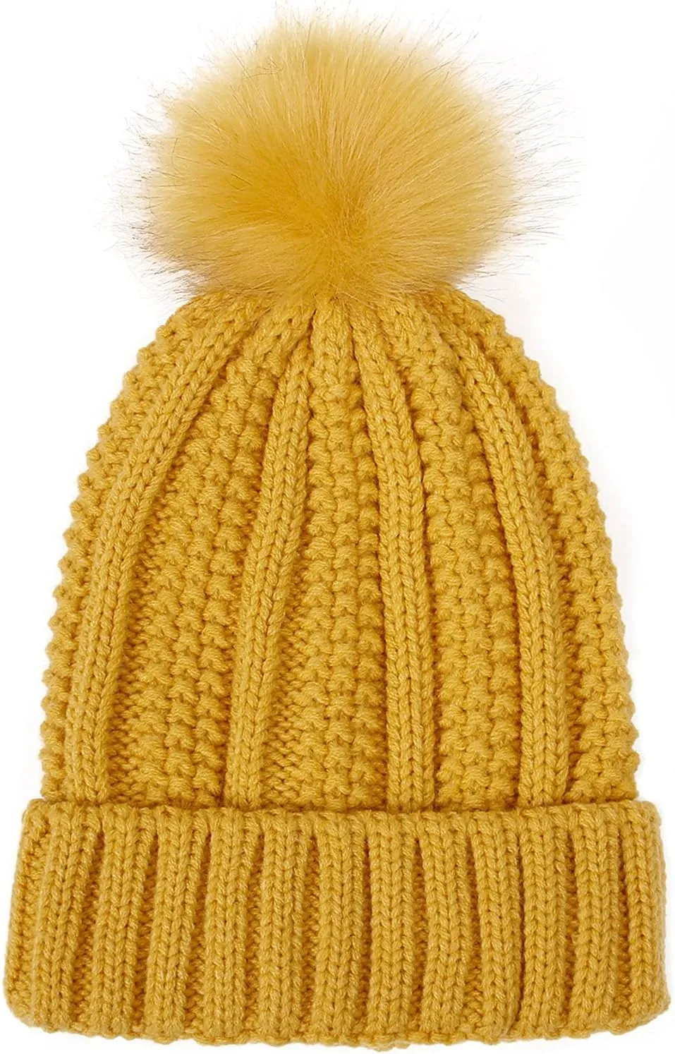 Men's Winter Beanie Hats for Men Women, Women's Knit pom Beanie Warm Cozy Knitted Cuffed Cap Camo Patch Beanie