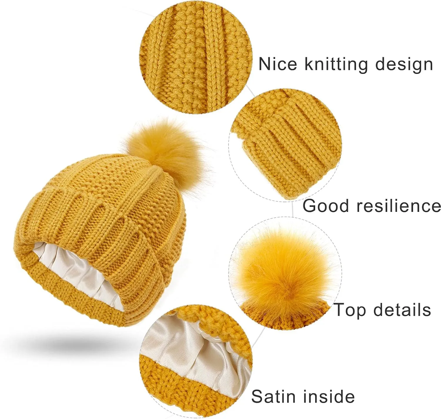Men's Winter Beanie Hats for Men Women, Women's Knit pom Beanie Warm Cozy Knitted Cuffed Cap Camo Patch Beanie