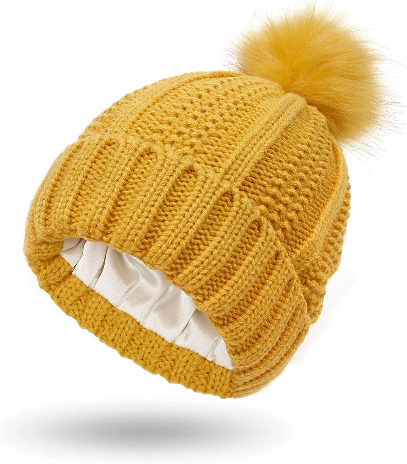 Men's Winter Beanie Hats for Men Women, Women's Knit pom Beanie Warm Cozy Knitted Cuffed Cap Camo Patch Beanie