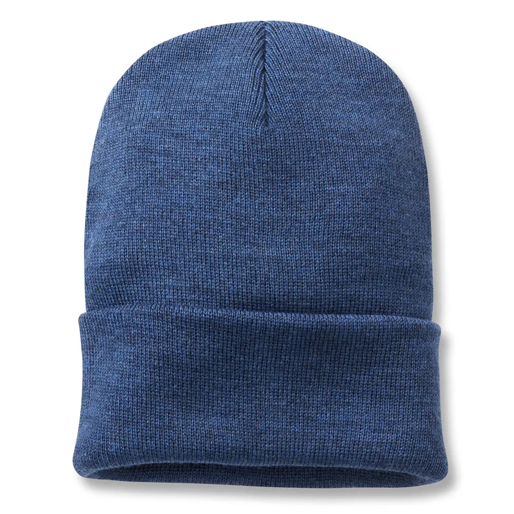 Merino Wool Blue Men's Classic Beanie Hat