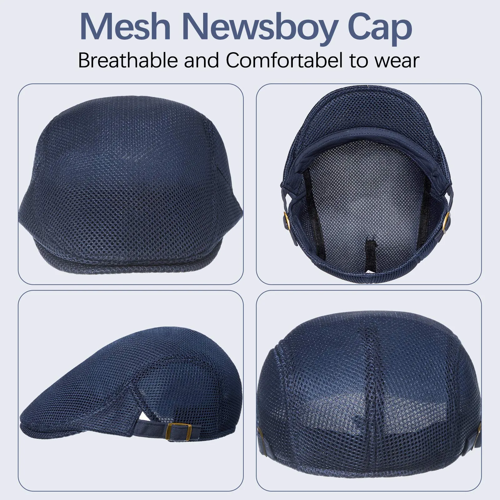 Mesh Breathable Adjustable Beret Cap