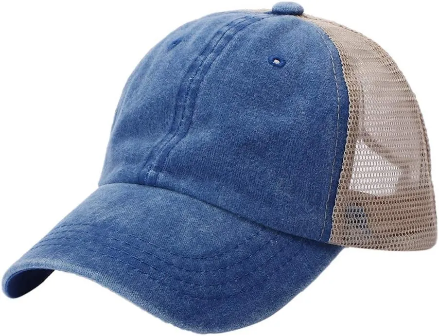 Mesh Plain Adjustable Dad Hats Cap for Men Women Baseball Caps Driving Cap Black Polo Snapback Blank Breathable Low Profile