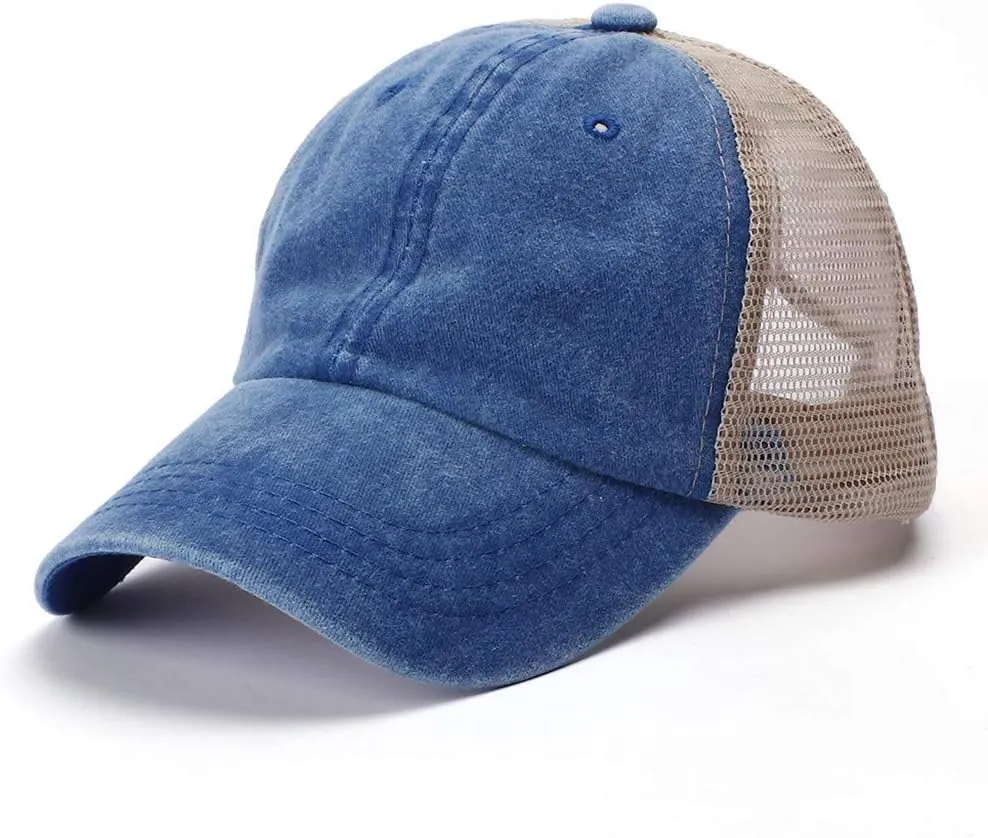 Mesh Plain Adjustable Dad Hats Cap for Men Women Baseball Caps Driving Cap Black Polo Snapback Blank Breathable Low Profile