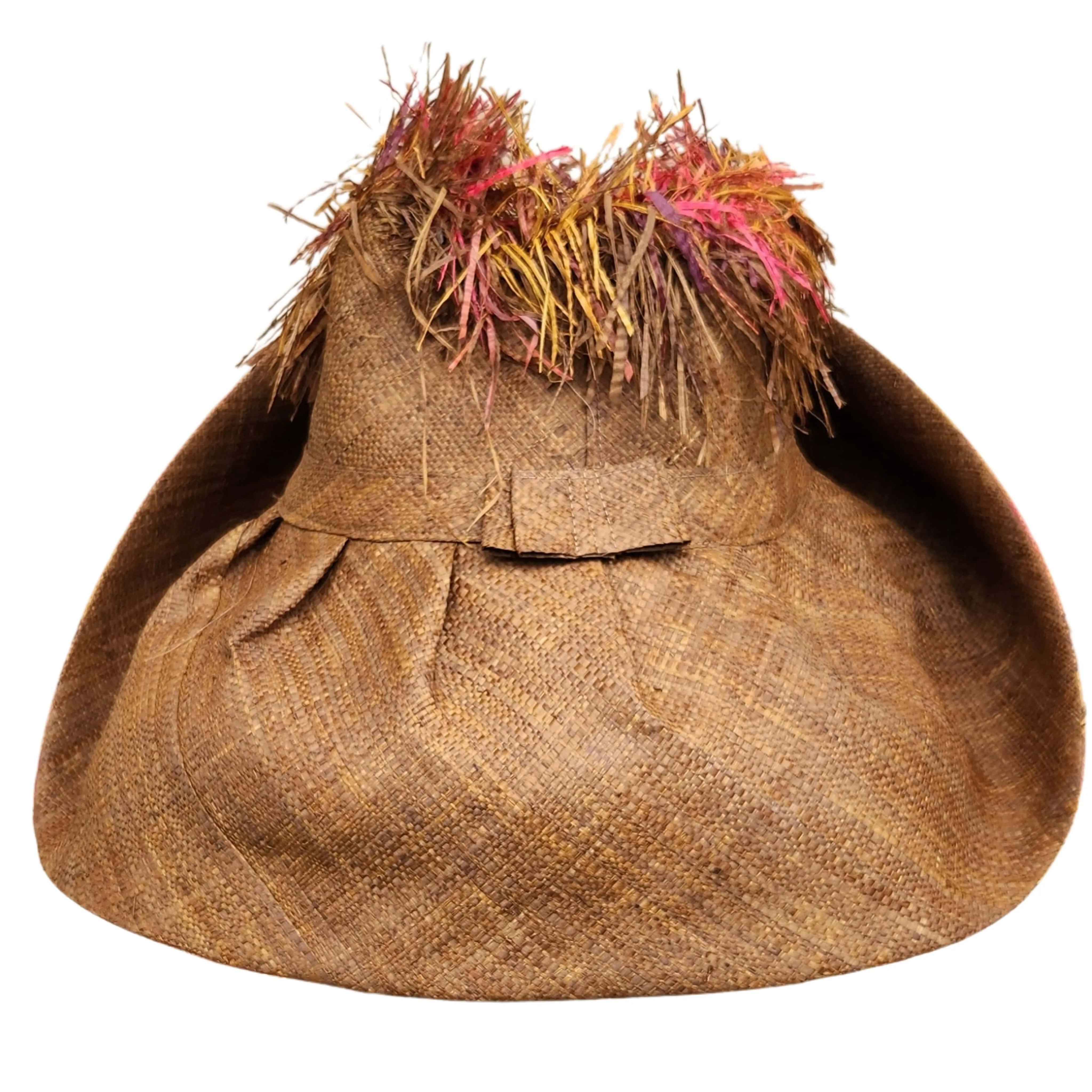 Messie: Madagascar Big Brim Crown Out Raffia Sun Hat
