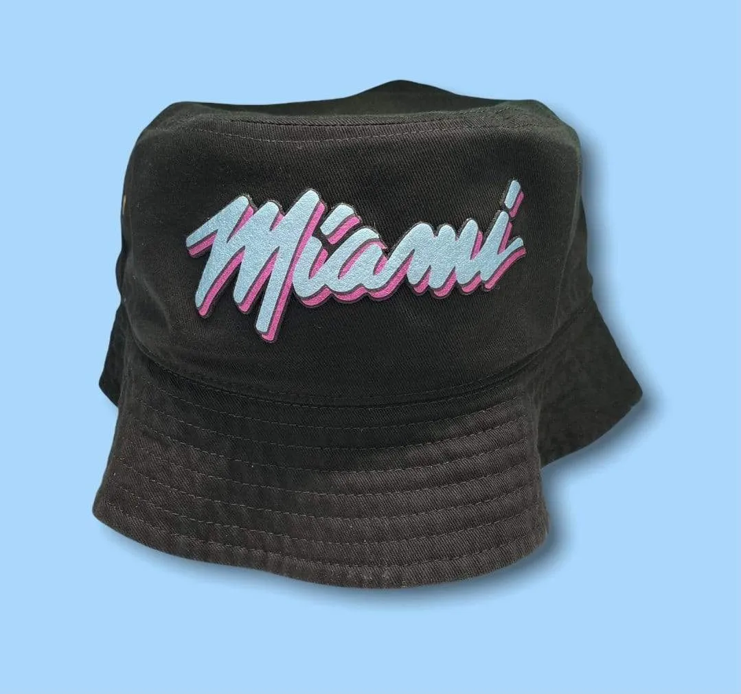 Miami Metallic Bucket Fitted Hat