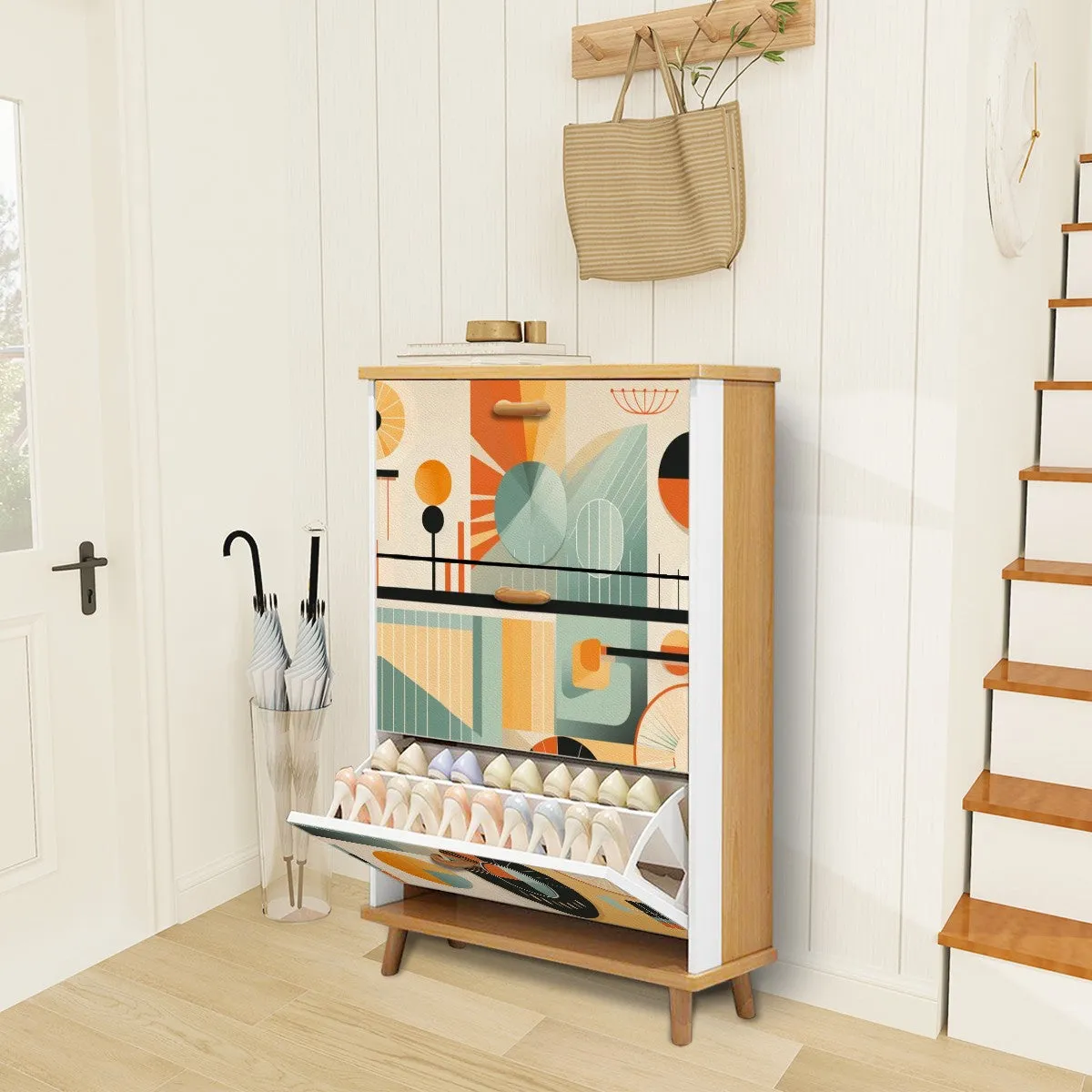 Mid Century Modern Bauhaus Designed Shoe Cabinet