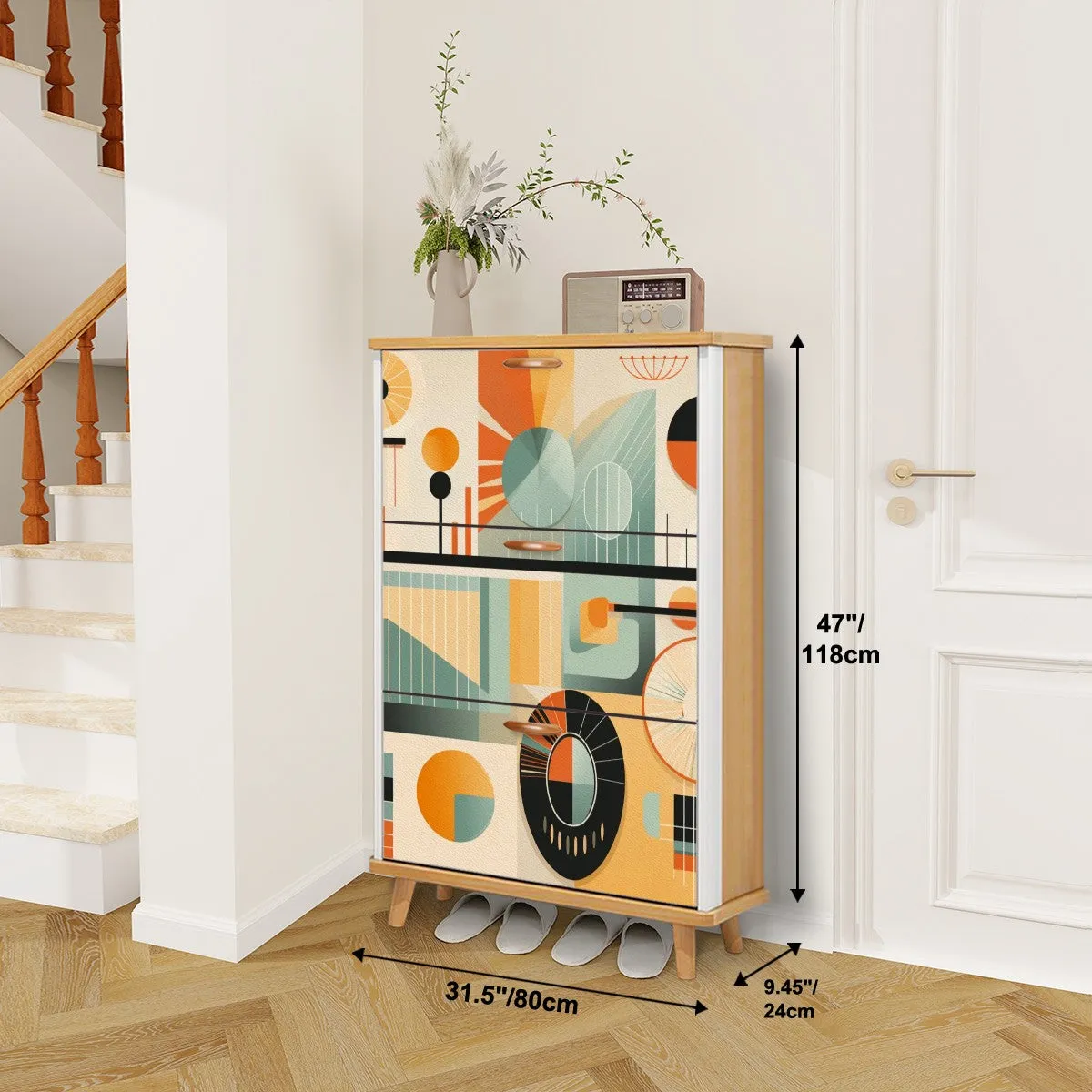 Mid Century Modern Bauhaus Designed Shoe Cabinet