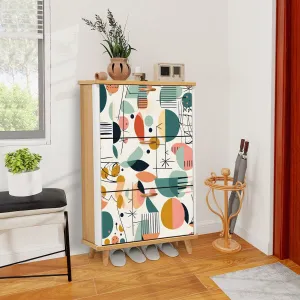 Mid Mod Boho Designed Shoe Storage Shoe Cabinet