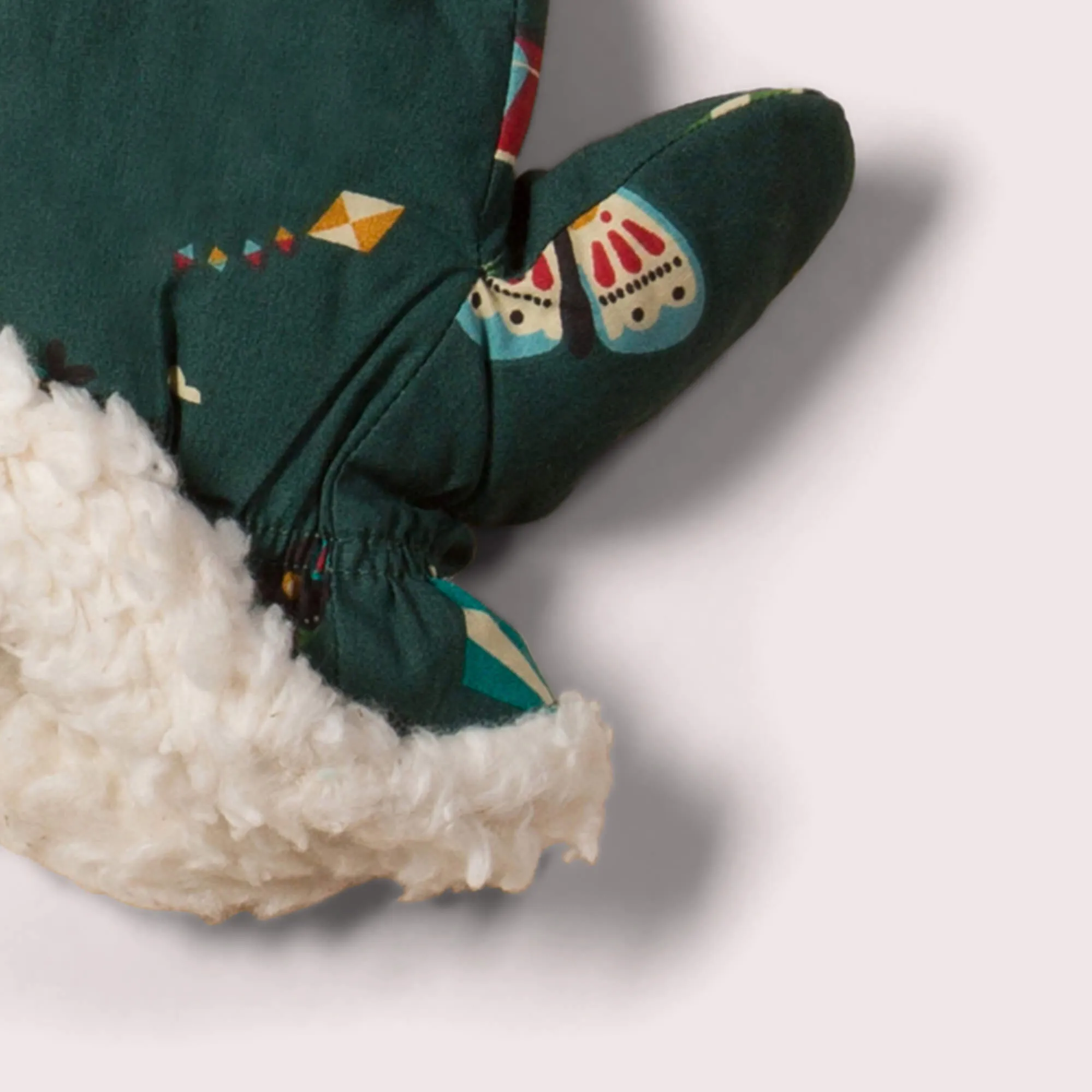Midnight Kites Green Sherpa Mittens