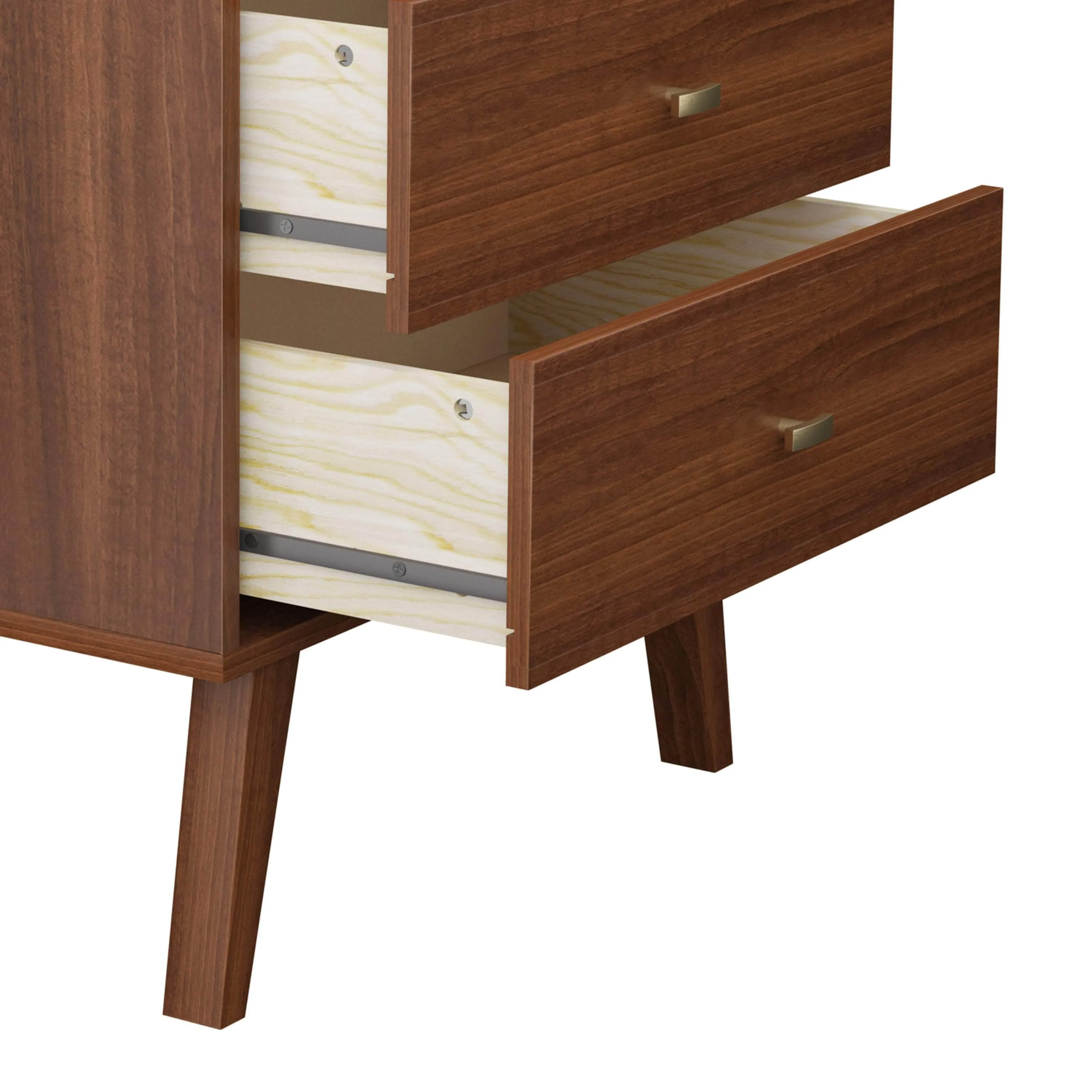 Milo Mid-Century 4 Drawer Chest with Door - Available in 4 Colours