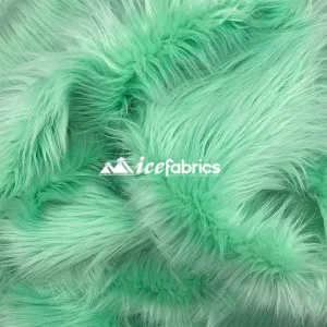 Mint Shaggy Mohair Long Pile Faux Fur Fabric By The Yard