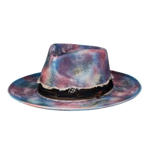 Mirage - Multicolor Distressed Old Fashion Stiff Fedora Hat