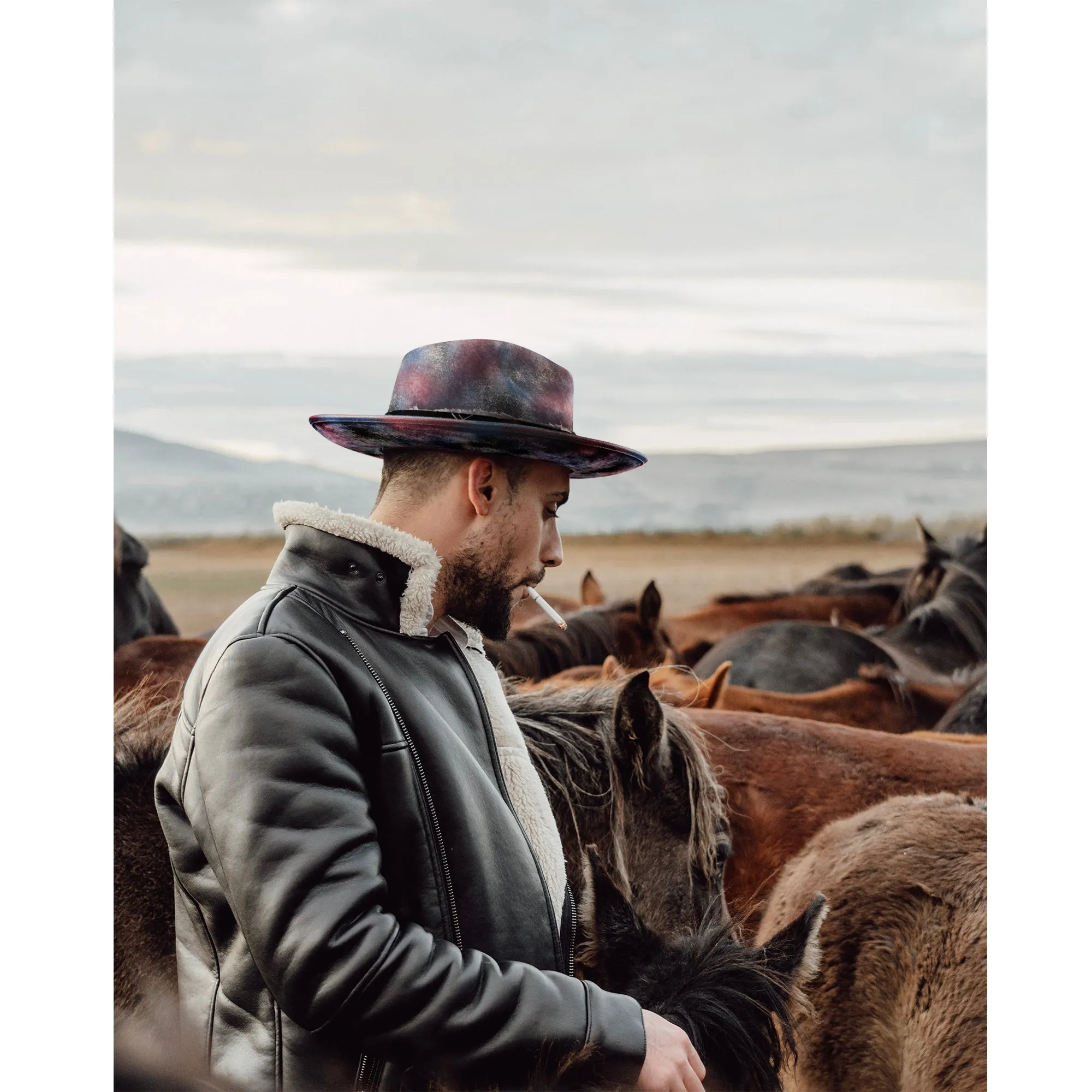 Mirage - Multicolor Distressed Old Fashion Stiff Fedora Hat