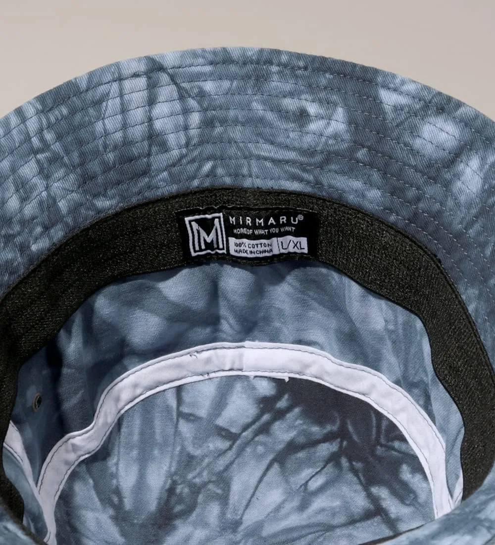 MIRMARU 100% Cotton Multicolored Tie Dye Packable Bucket Hat Trendy Lightweight Unisex Sun Cap