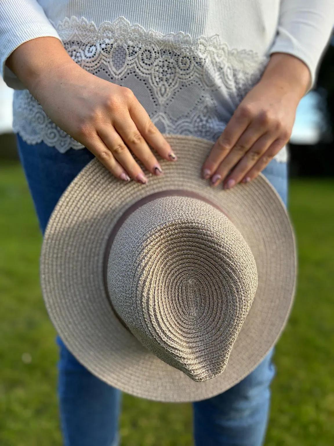 Mocha Shimmer Woven Sun Hat