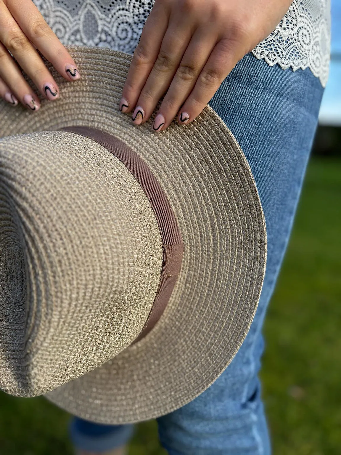 Mocha Shimmer Woven Sun Hat