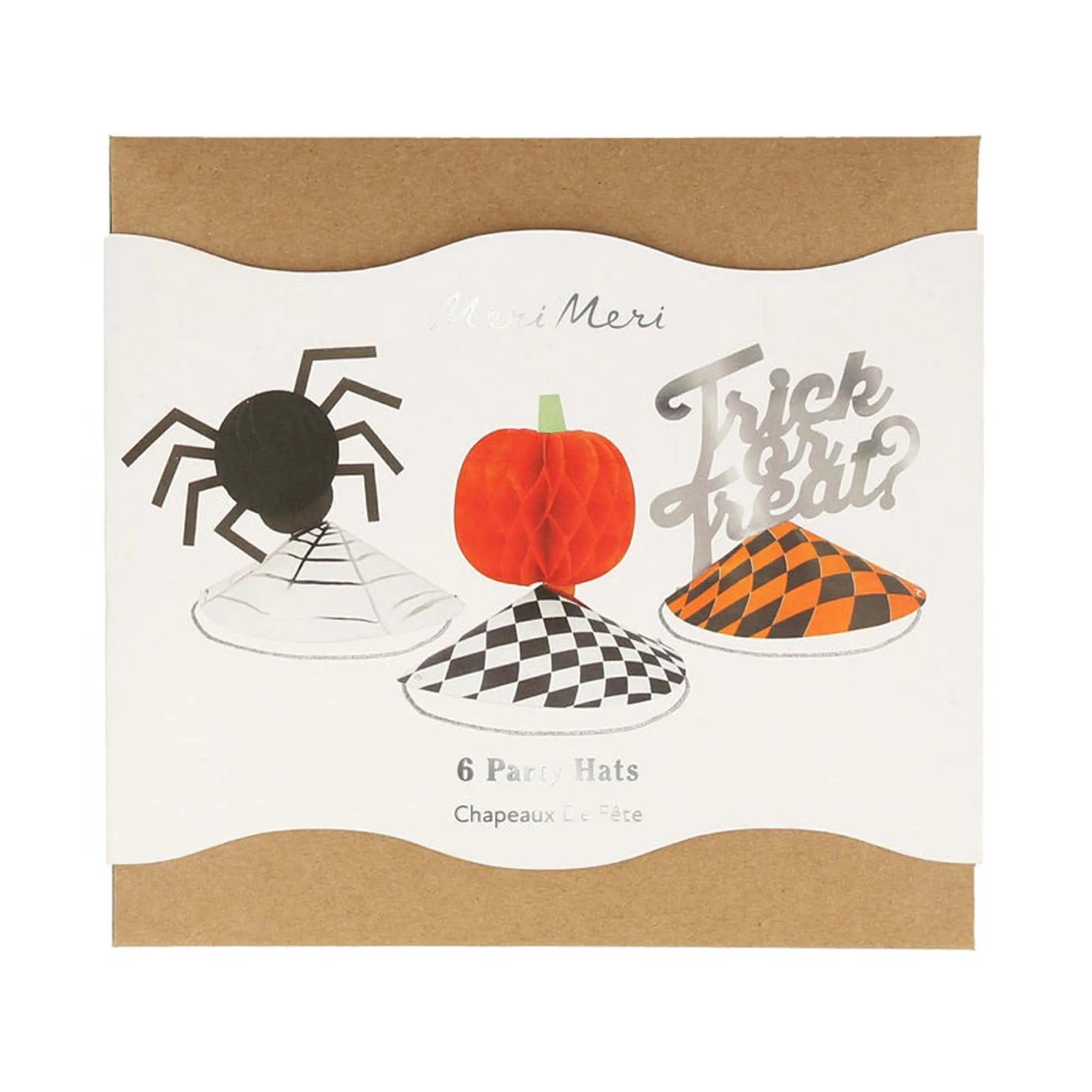 Mod Pattern Halloween Party Paper Hats, 6 Count