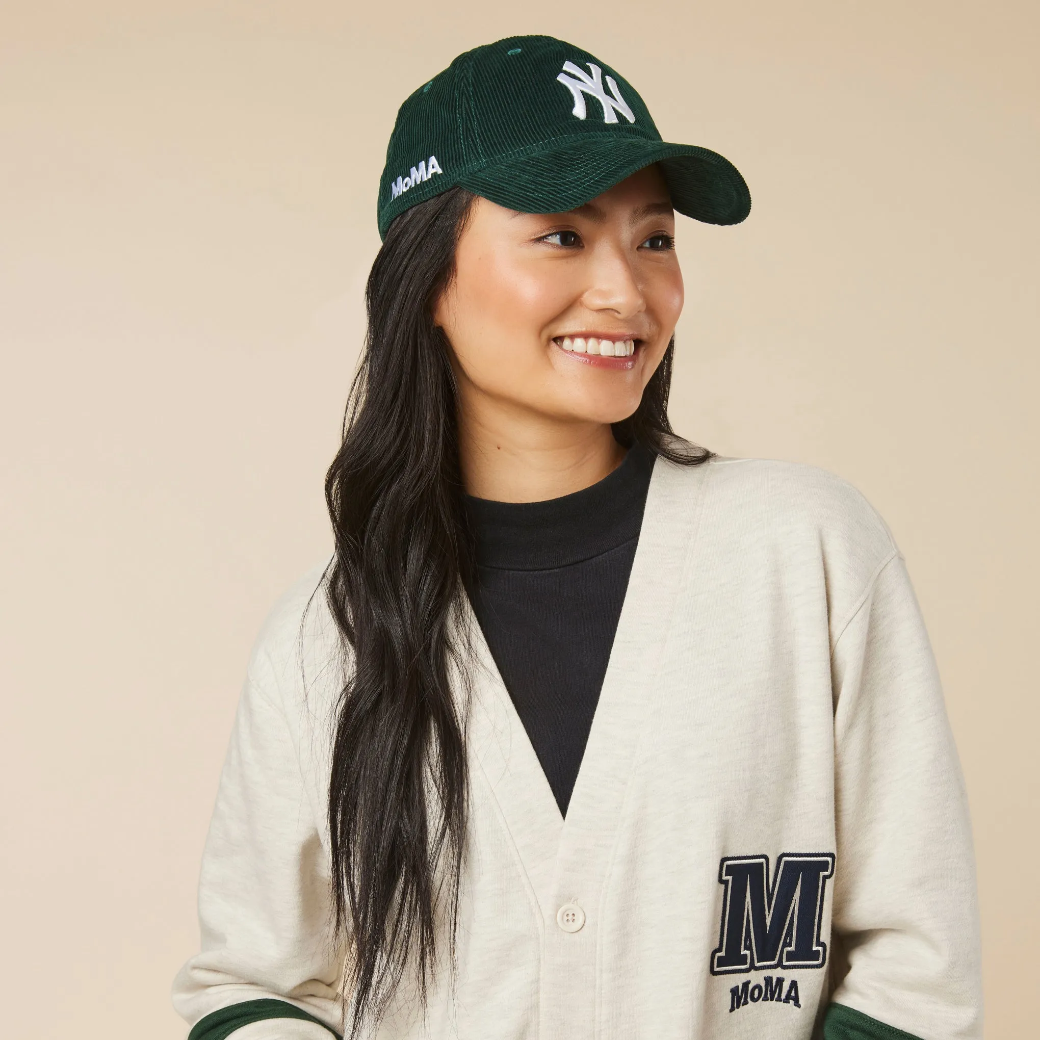 MoMA NY Yankees 9TWENTY Corduroy Adjustable Baseball Cap - Dark Green
