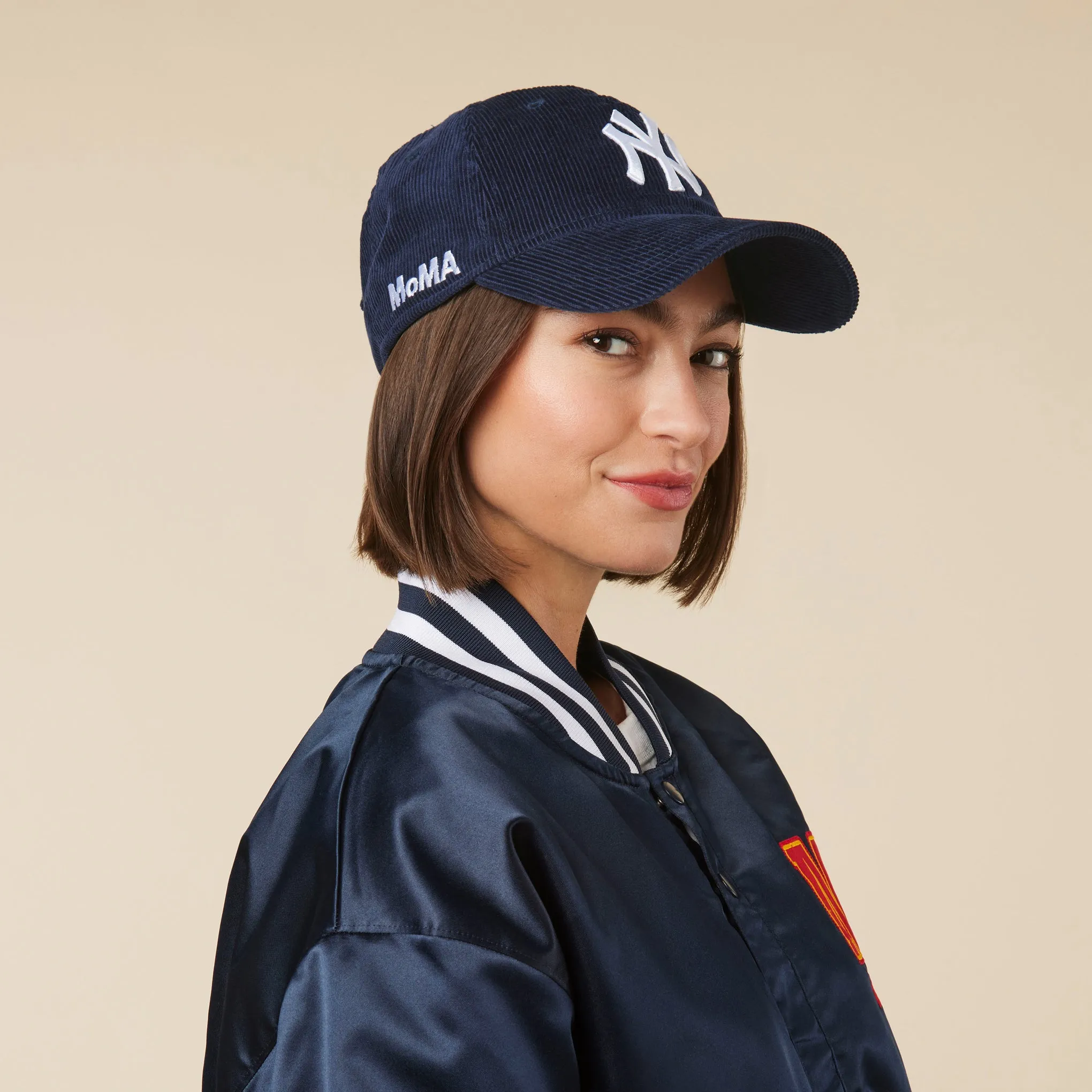 MoMA NY Yankees 9TWENTY Corduroy Adjustable Baseball Cap - Midnight Navy
