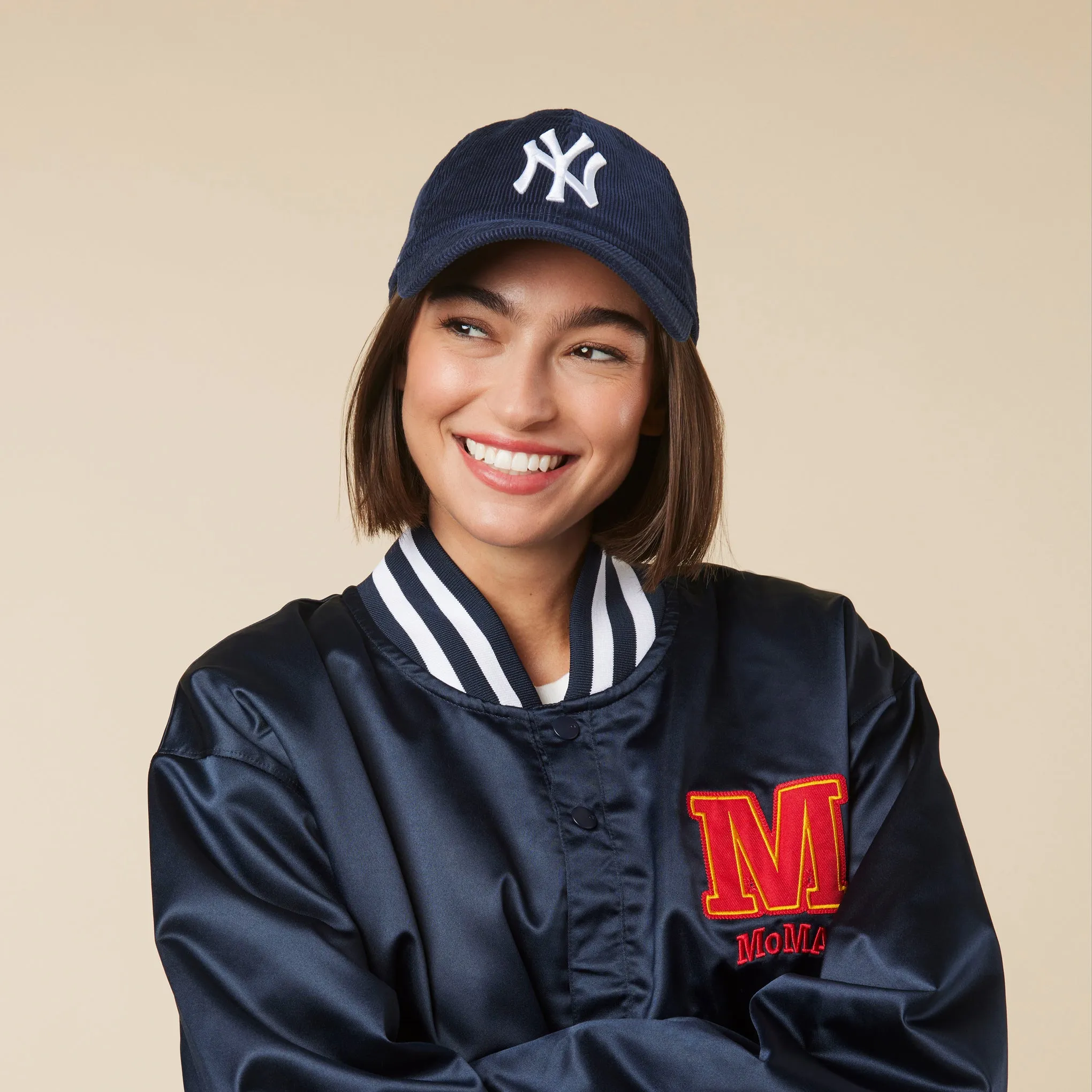 MoMA NY Yankees 9TWENTY Corduroy Adjustable Baseball Cap - Midnight Navy