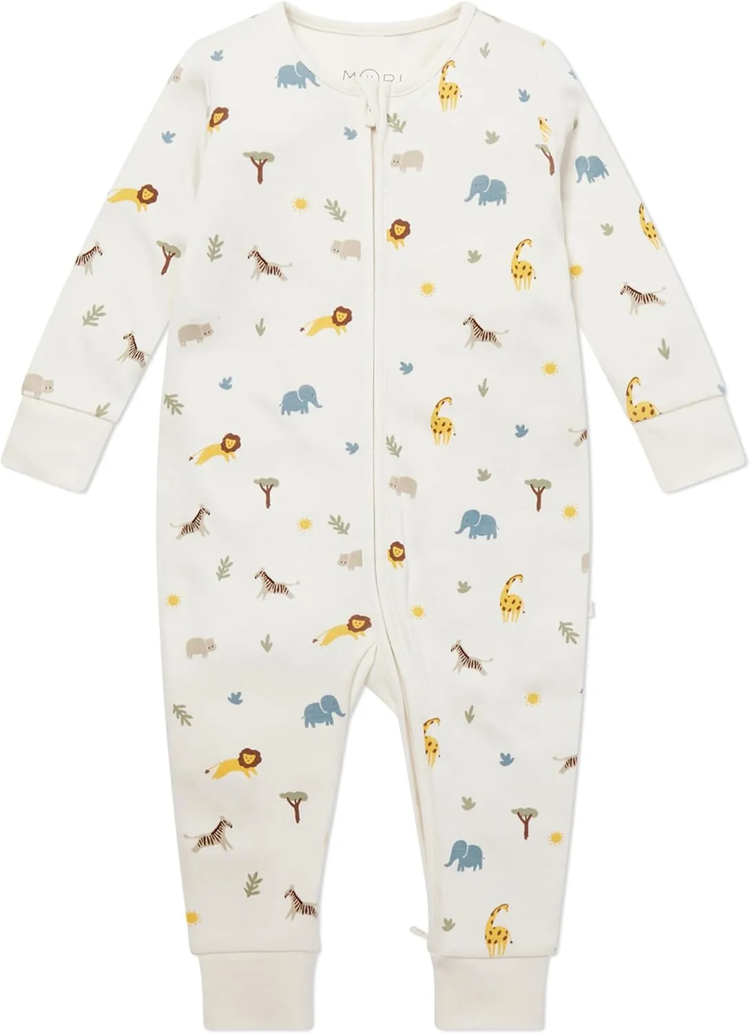 MORI Baby Boys and Girls Clever Romper - Unisex Toddler Two Way Zipped Long Sleeve