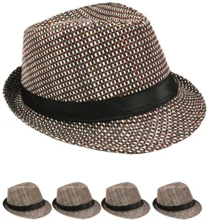 multi-color fedora hat Case of 72