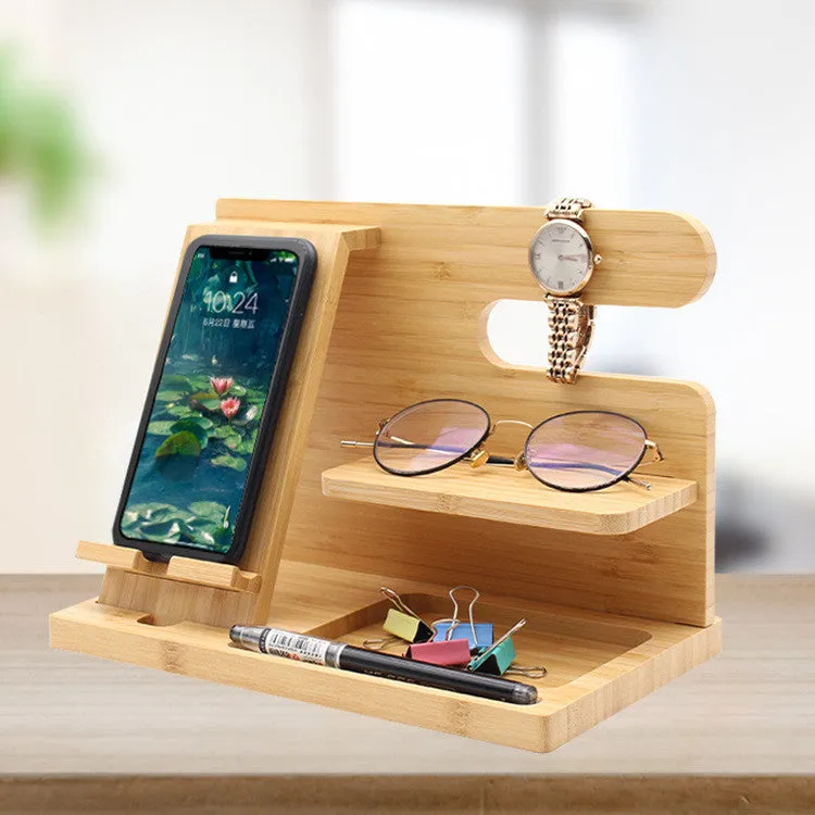 Multifunctional Desktop Stand Bamboo And Wood Creativity | Brodtica.com